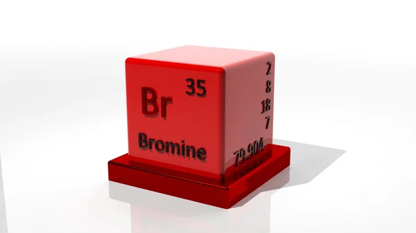 Bromine. Élément chimique 3d du tableau périodique — Photo