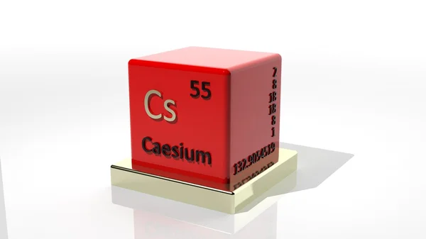 Caecium, 3D-chemisches Element des Periodensystems — Stockfoto