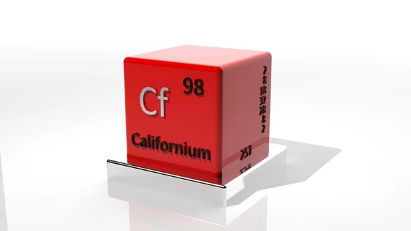 Kalifornien, 3D-chemisches Element des Periodensystems — Stockfoto