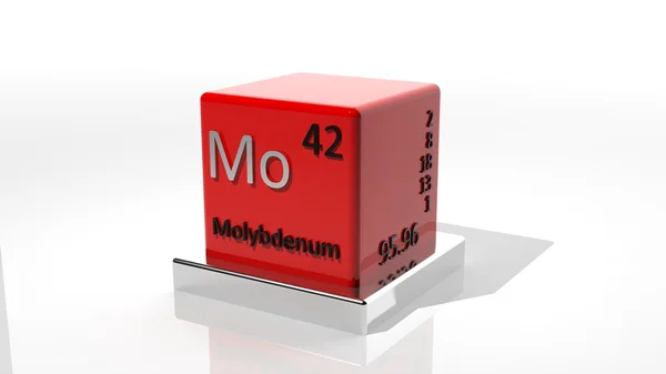 Molybdeen, 3d scheikundig element van de periodieke — Stockfoto