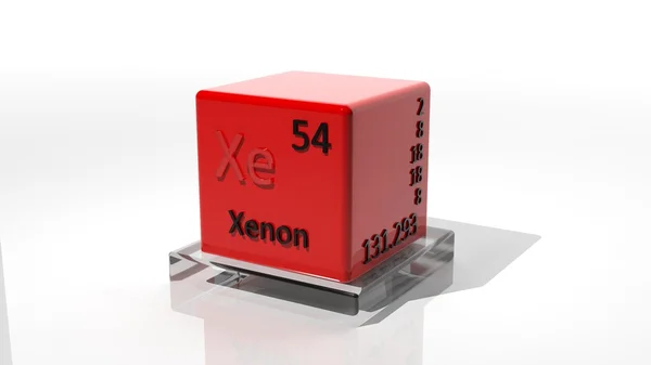 Xenon, 3D-chemisches Element des Periodensystems — Stockfoto