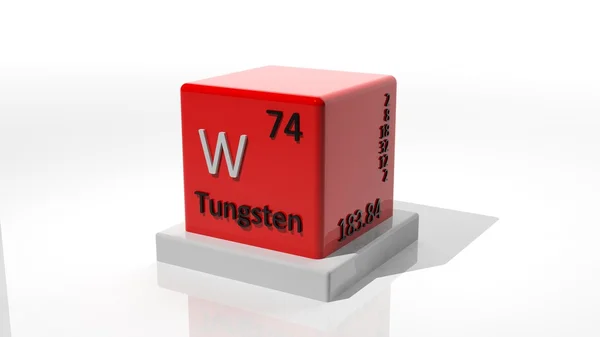 Tungstênio, elemento químico 3d do periódico — Fotografia de Stock