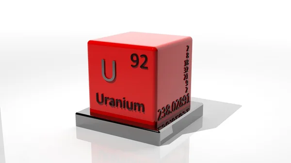 Uranium, élément chimique 3d du périodique — Photo