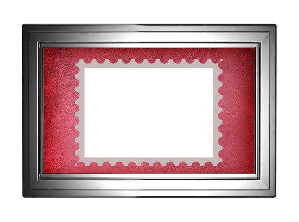 在框架中的空白邮政邮票 — 图库照片