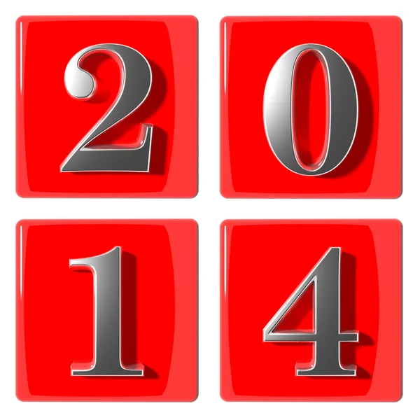 3D numery nowy rok 2014 — Zdjęcie stockowe