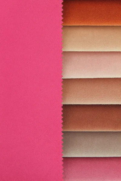 Color background of pink tones fabric samples