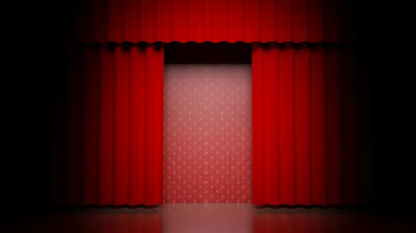 Red curtain on theater stage — Stock Photo, Image