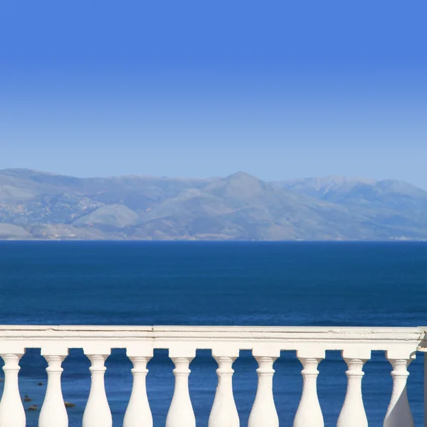 View to Mediterranean sea from a balcony — Stock Photo, Image