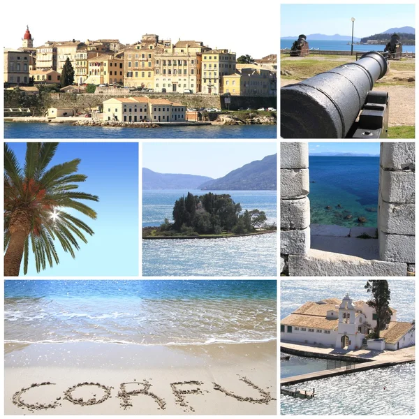 Photo collage of Corfu island, Greece — Stock Photo, Image