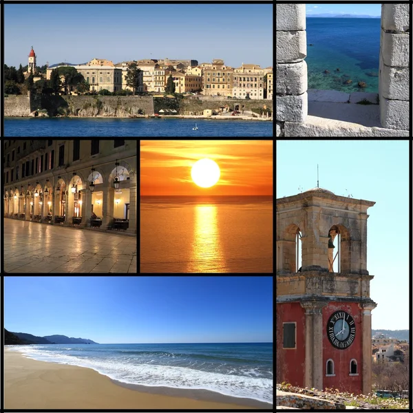 Foto collage av ön Korfu, Grekland — Stockfoto