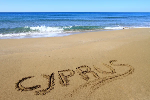 Chipre escrito en la playa de arena —  Fotos de Stock