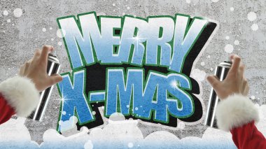 Merry christmas beton duvar grafiti