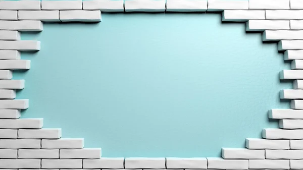 Brick wall frame with hole — Stock Photo, Image