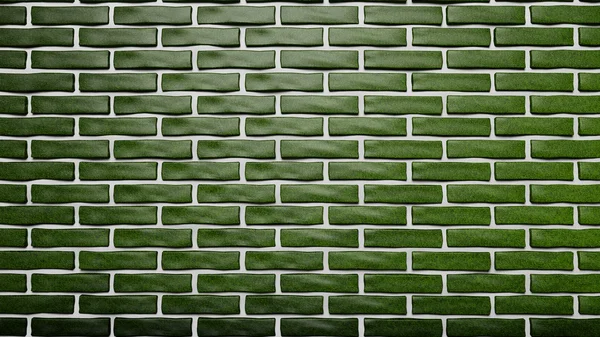 Zelená cihlová zeď pozadí — Stock fotografie