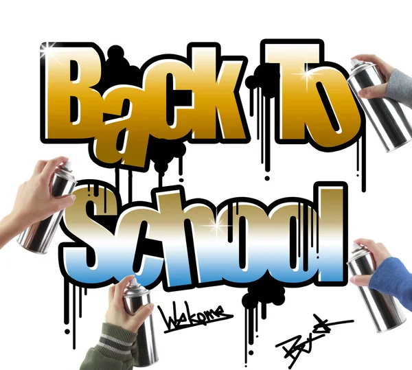 Volver al graffiti escolar — Foto de Stock