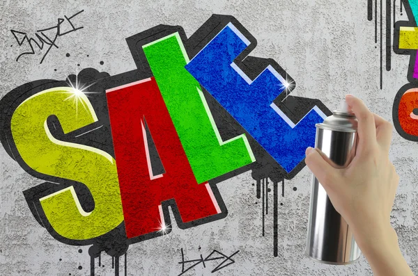 Verkauf von Graffiti an Betonwand — Stockfoto