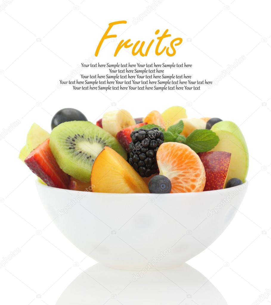 Fresh mixed fruit salad in a bowl