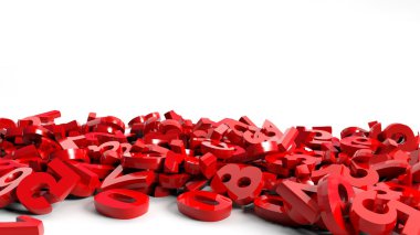 beyaz zemin üzerine düşen 3d numaraları