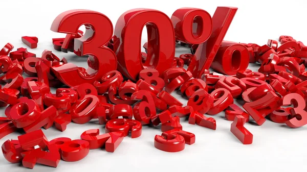 % 30'u sembolü 3D render