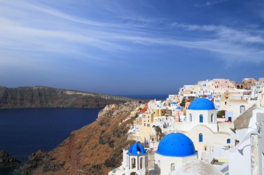 Yunanistan 'daki Santorini Adası manzarası