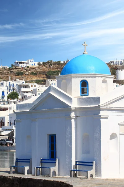 Iglesia clásica de la isla de Mykonos en Grecia — Foto de Stock