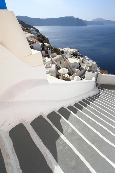 Escadaria da ilha de Santorini na Grécia — Fotografia de Stock