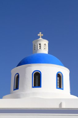 santorini Island, Yunanistan'ın klasik Kilisesi kubbe