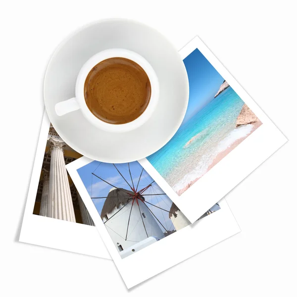 Taza de café griego y fotos de Grecia —  Fotos de Stock