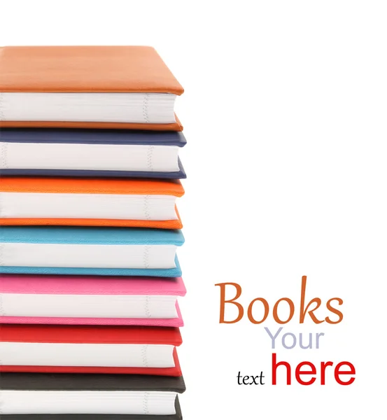 Hromada barevných knih izolovaných na bílém — Stock fotografie