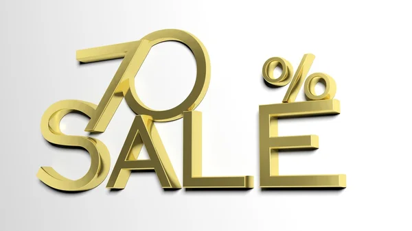 3D-Buchstaben bilden siebzig Prozent Symbol und das Wort Verkauf — Stockfoto