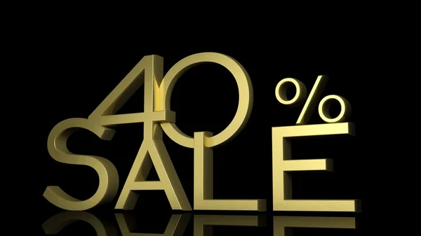 3d letters forming forty percent symbol and the word sale — Stock Photo, Image