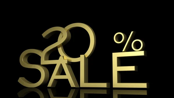 3D bokstäverna tjugo procent symbol och ordet försäljning — Stockfoto