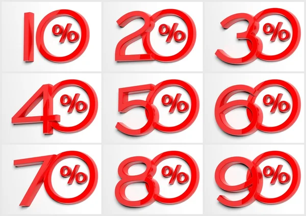 Group of numbers with percent symbol — Stock Photo, Image