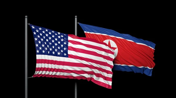 Relationship between USA and North Korea — Stock Photo, Image