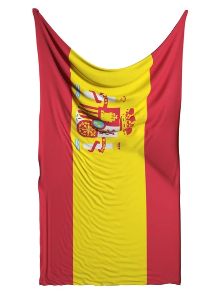 Ισπανική σημαία σε λευκό φόντο — Φωτογραφία Αρχείου