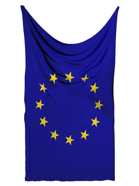 Σημαία της Ευρωπαϊκής Ένωσης σε λευκό φόντο — Φωτογραφία Αρχείου