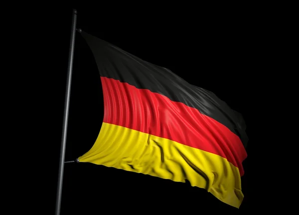 Duitsland vlag op zwarte achtergrond — Stockfoto