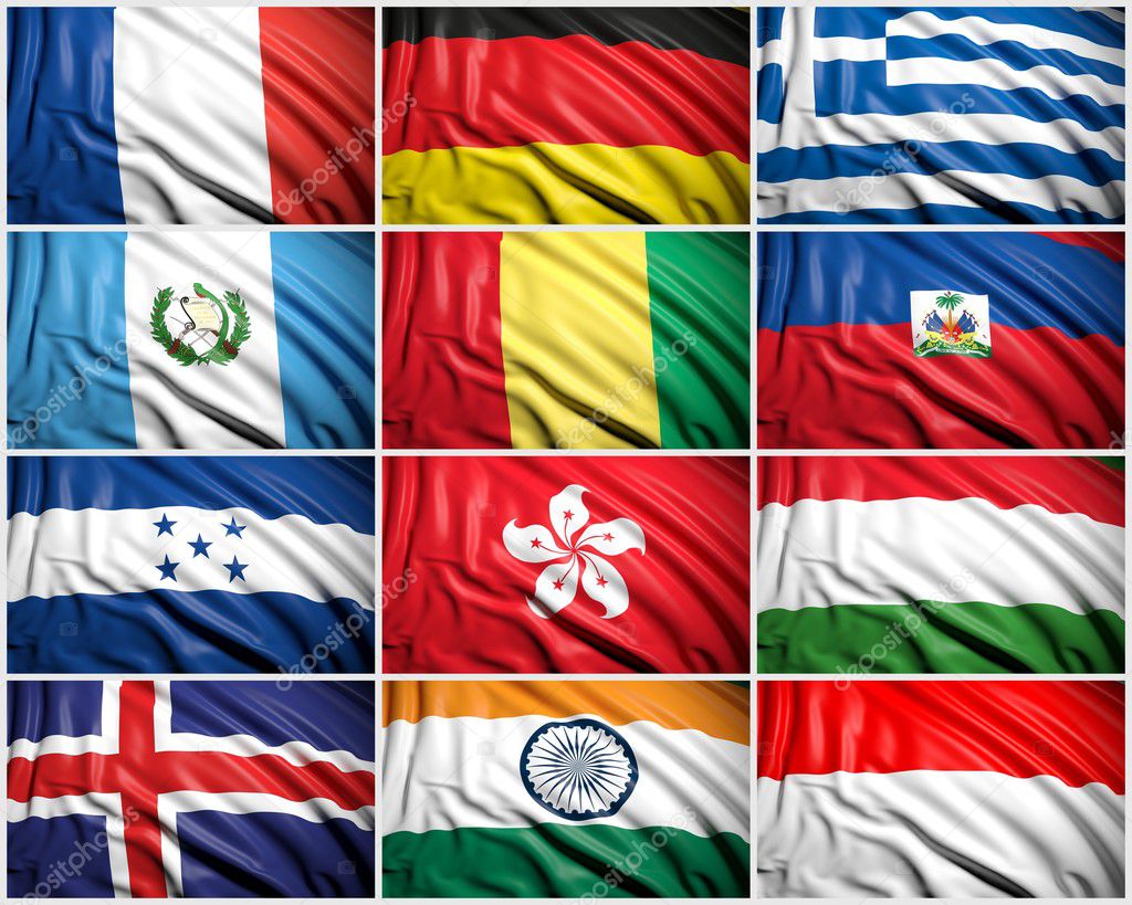 Recogida de banderas fotografía de stock