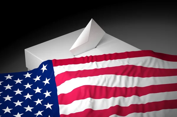 Caja de votación con la bandera de USA —  Fotos de Stock