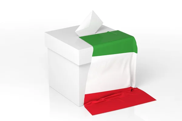Hlasovací políčko s vlajka Itálie — Stock fotografie