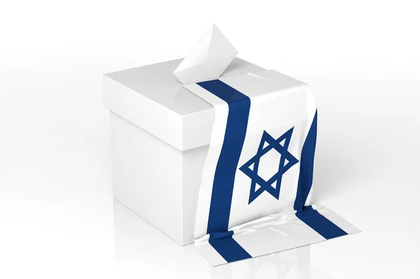 Caja de votación con la bandera de Israel — Foto de Stock