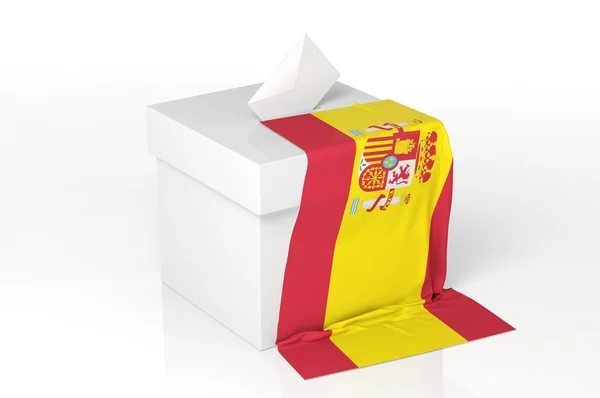 Caja de votación con la bandera de España —  Fotos de Stock
