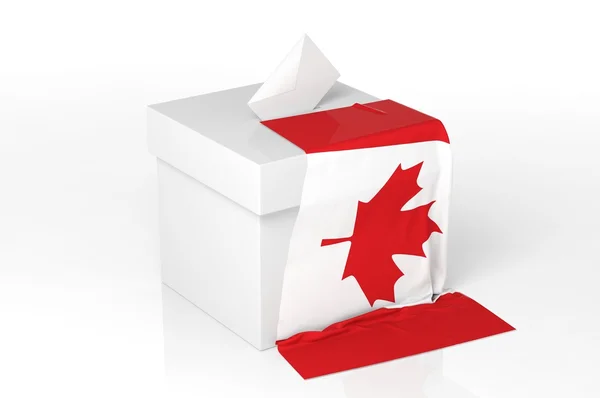 Caja de votación con la bandera de Canadá — Foto de Stock