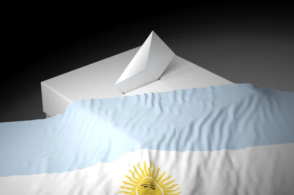 Ballot box with the flag of Argentina — Stock Photo, Image