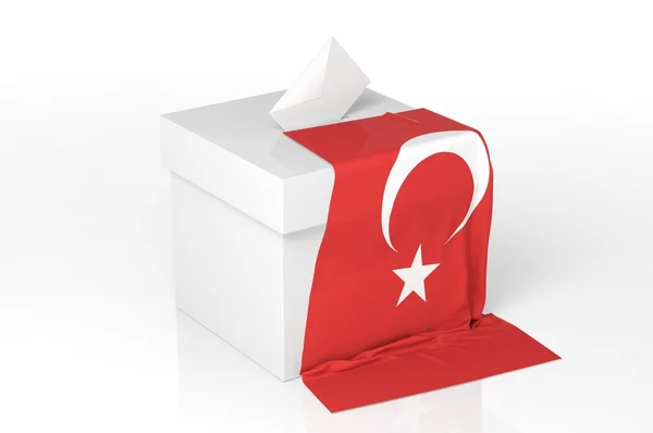 Hlasovací políčko s vlajkou Turecka — Stock fotografie