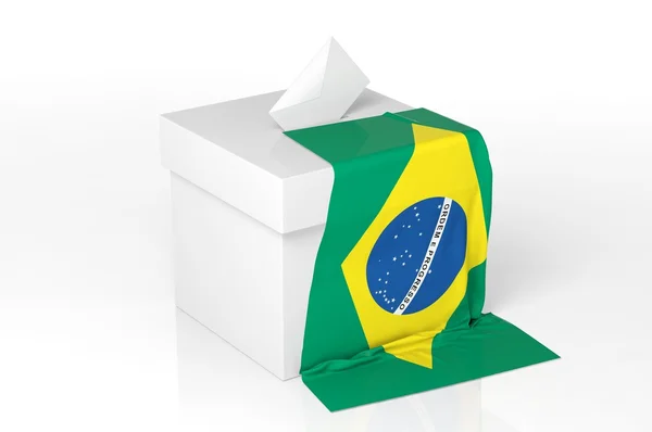 Caja de votación con la bandera de Brasil — Foto de Stock