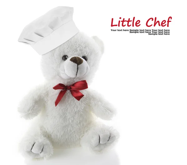 Classic teddy bear with chef hat — Stock Photo, Image