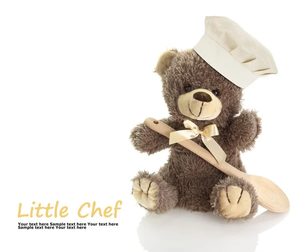 Classic teddy bear with chef hat — Stock Photo, Image