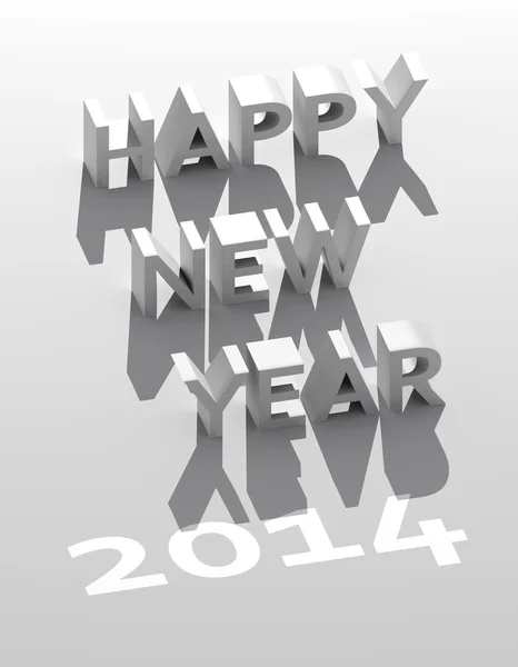 Felice anno nuovo in 3D 2014 — Foto Stock