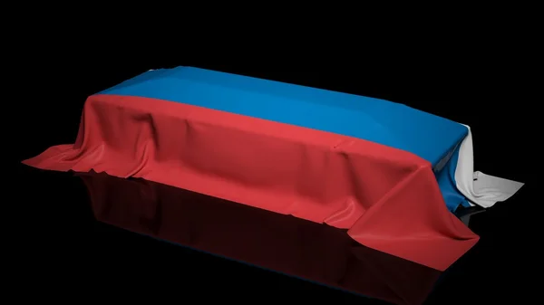 Coffin cubierto con la bandera de Francia — Foto de Stock